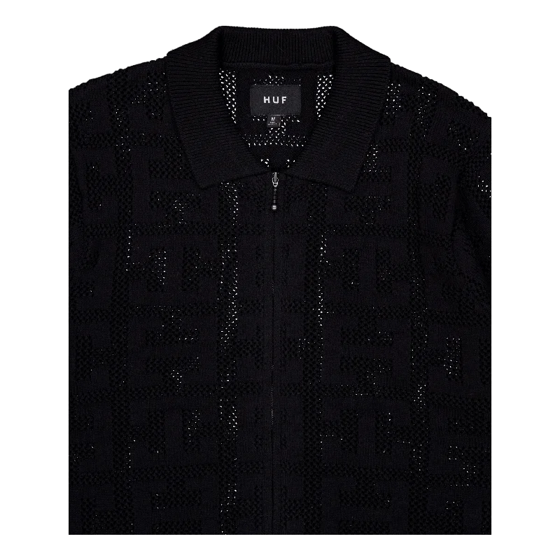 huf-monogram-jacquard-zip-sweater-black