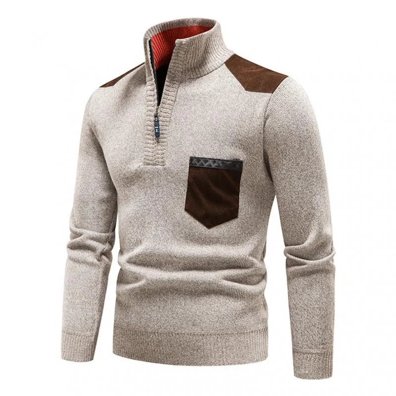 mens-half-turtleneck-thickened-slim-fit-zip-pullover-knitwear-37961297m