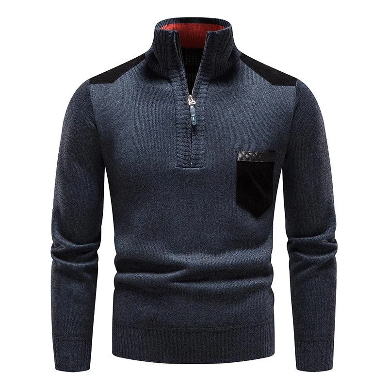 mens-half-turtleneck-thickened-slim-fit-zip-pullover-knitwear-37961297m