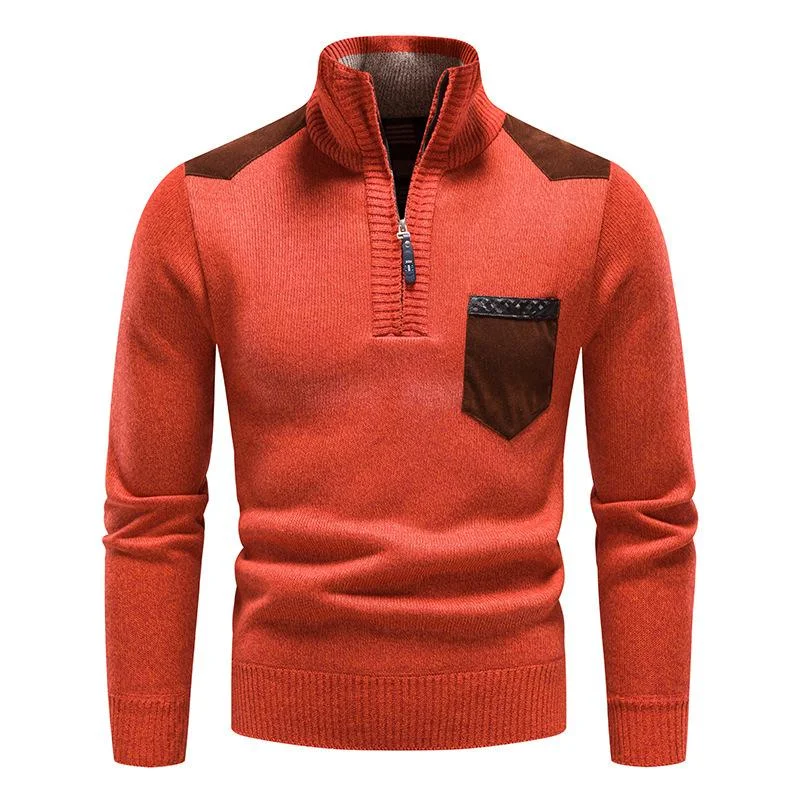 mens-half-turtleneck-thickened-slim-fit-zip-pullover-knitwear-37961297m