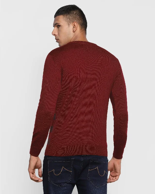 printed-crew-neck-sweater-in-maroon-leech