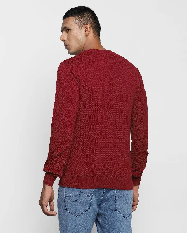 textured-crew-neck-sweater-in-maroon-delta