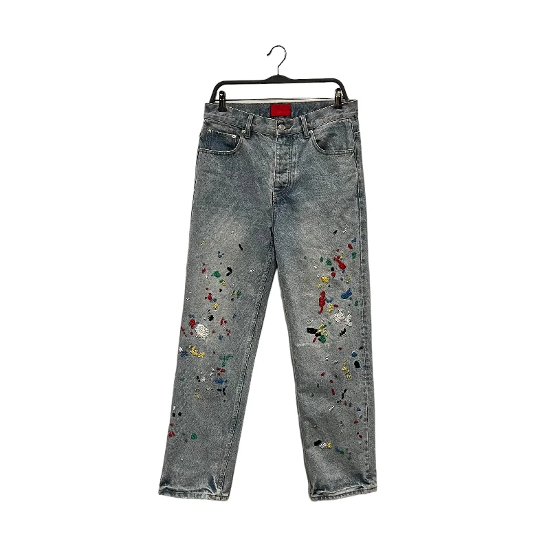 Fugazi/Straight Pants/S/Denim/IDG/All Over Print/