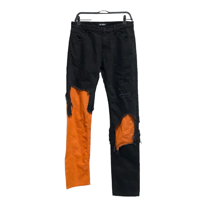 RAF SIMONS/Skinny Pants/31/Cotton/BLK/SS23 DESTROYED DOUBLE DENIM