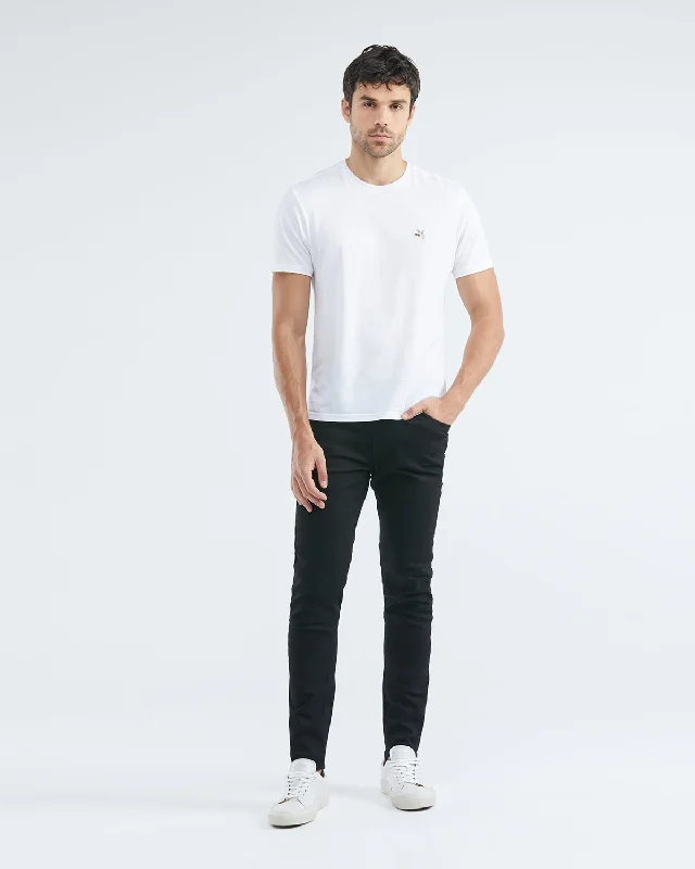 STRAIGHT FIT MID-RISE DARK JEANS IN BLACK