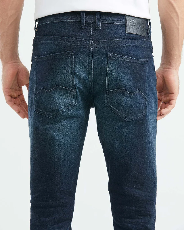 SLIM FIT MID-RISE JEANS IN ULTRA DARK WASH