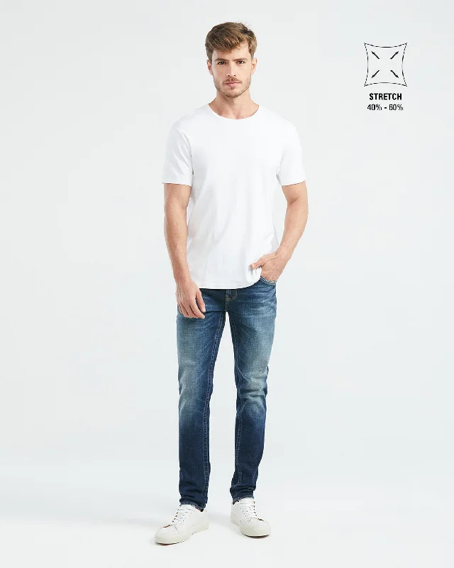 SLIM FIT MID-RISE JEANS IN DARK WASH