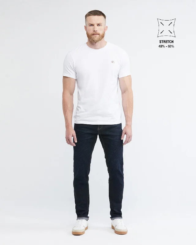 STRAIGHT FIT MID-RISE JEANS IN ULTRA DARK WASH