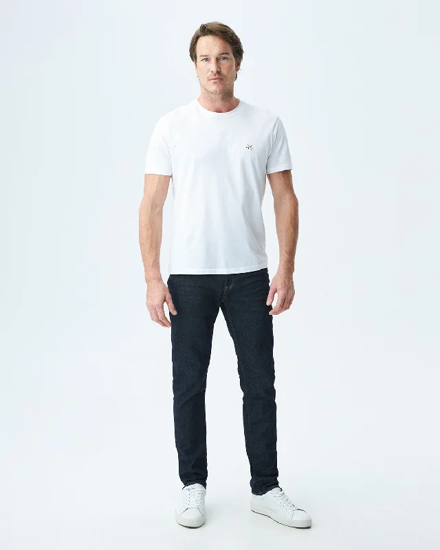 STRAIGHT FIT MID-RISE JEANS IN ULTRA DARK WASH