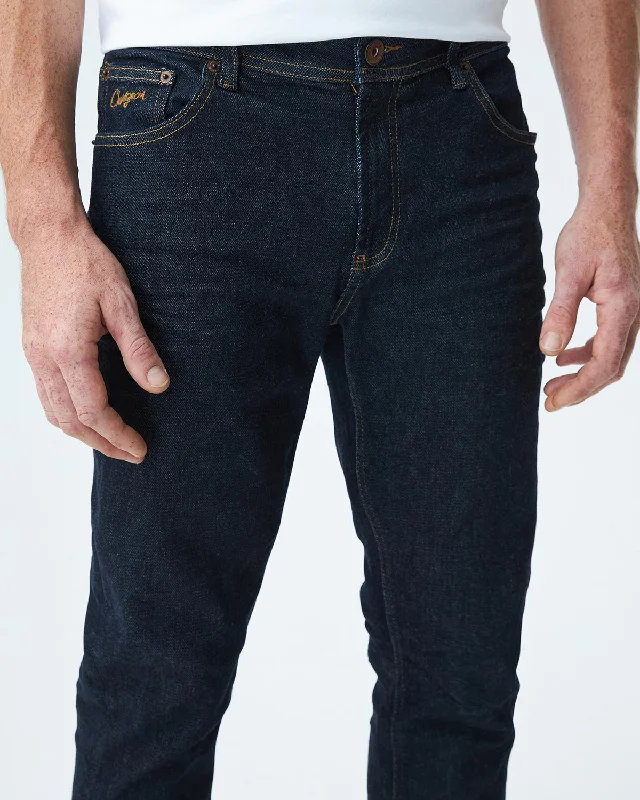 STRAIGHT FIT MID-RISE JEANS IN ULTRA DARK WASH