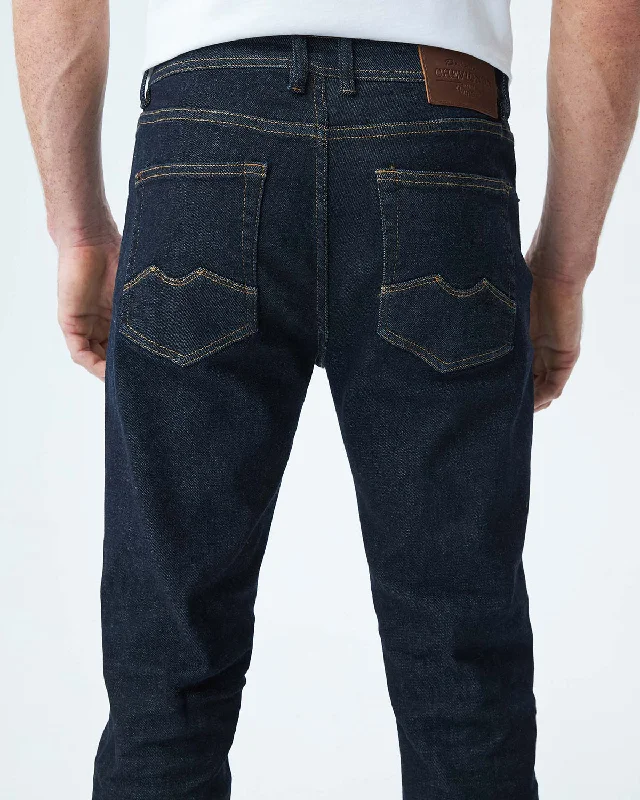 STRAIGHT FIT MID-RISE JEANS IN ULTRA DARK WASH