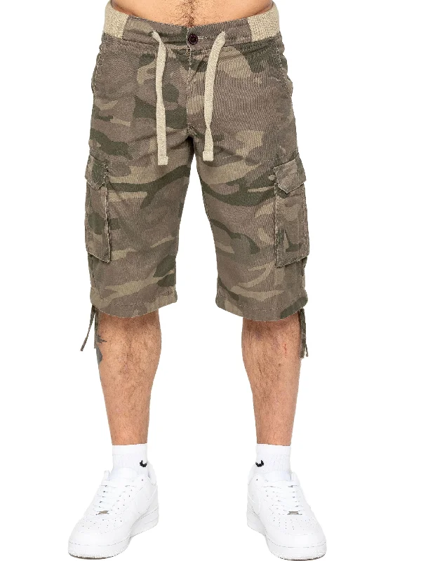 Enzo | Mens Cargo Combat Camo Shorts