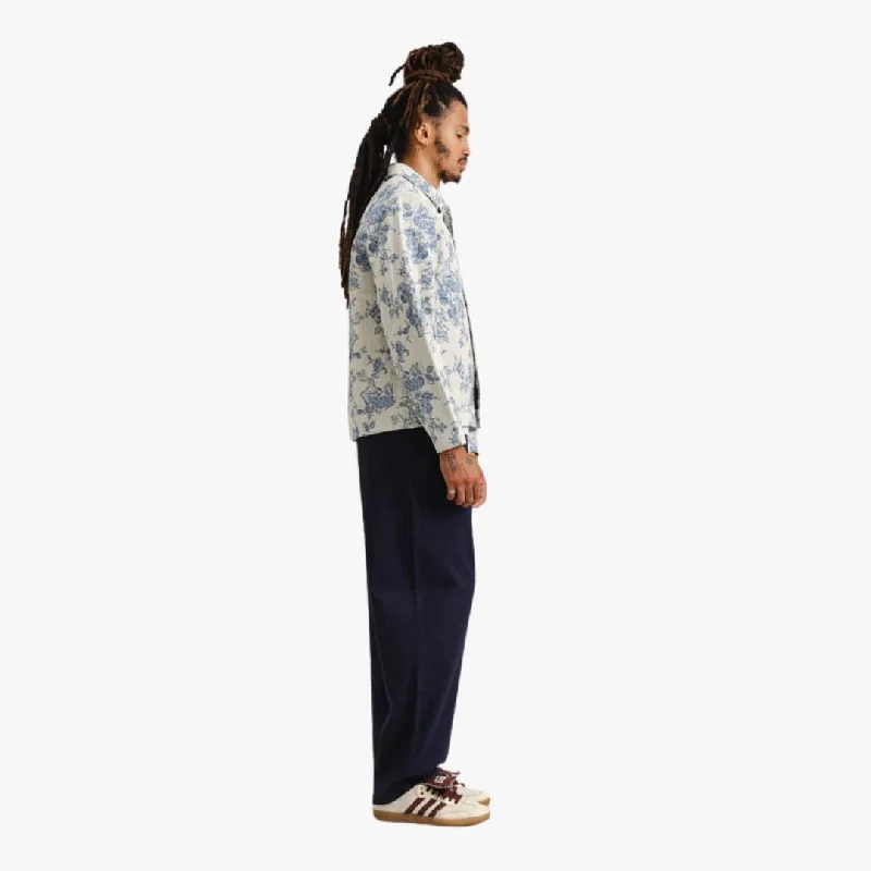 Iggy Jacket Floral Jacquard (Ecru + Blue)