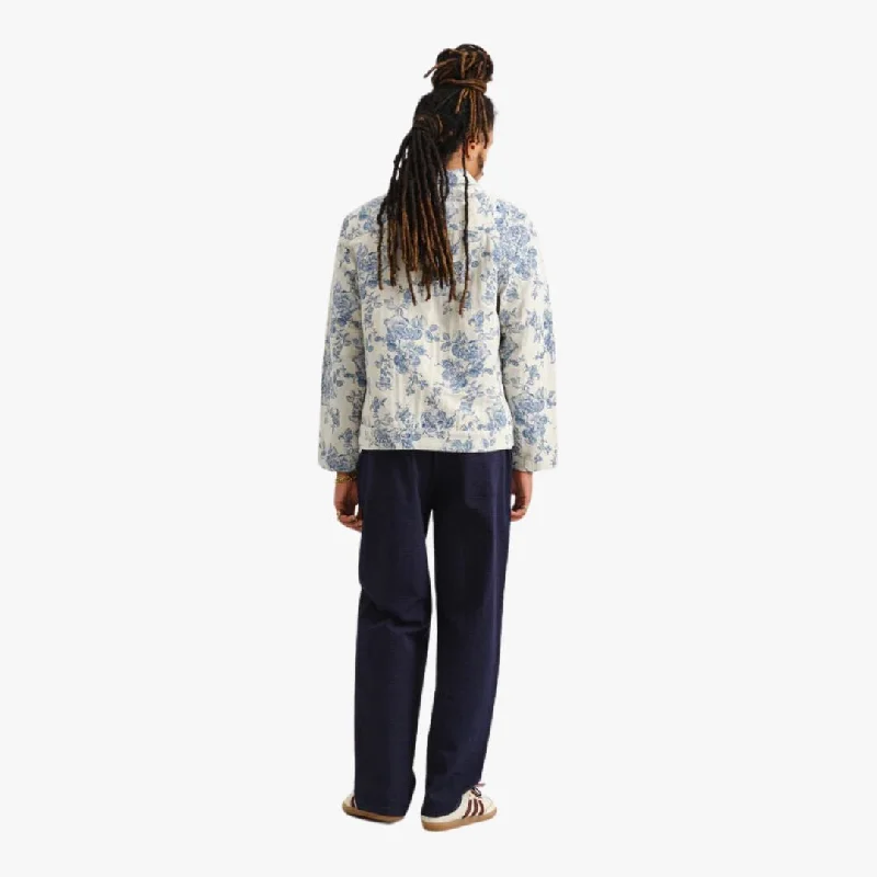 Iggy Jacket Floral Jacquard (Ecru + Blue)