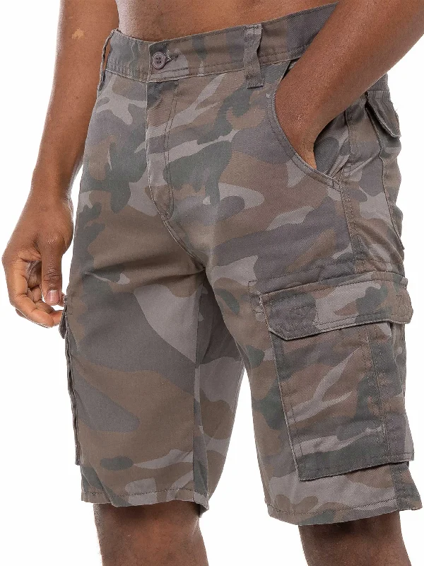 Kruze | Mens Cargo Casual Combat Camo Shorts