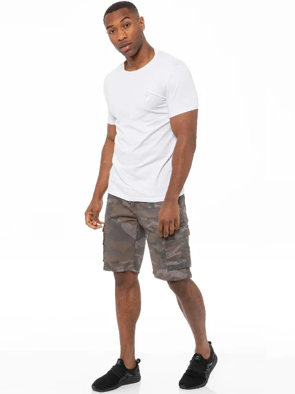 Kruze | Mens Cargo Casual Combat Camo Shorts