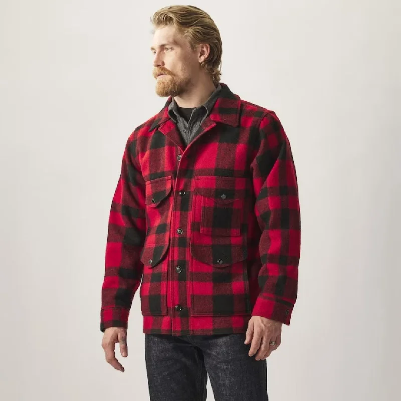 Mackinaw Wool Cruiser Jacket (Red + Black Plaid)