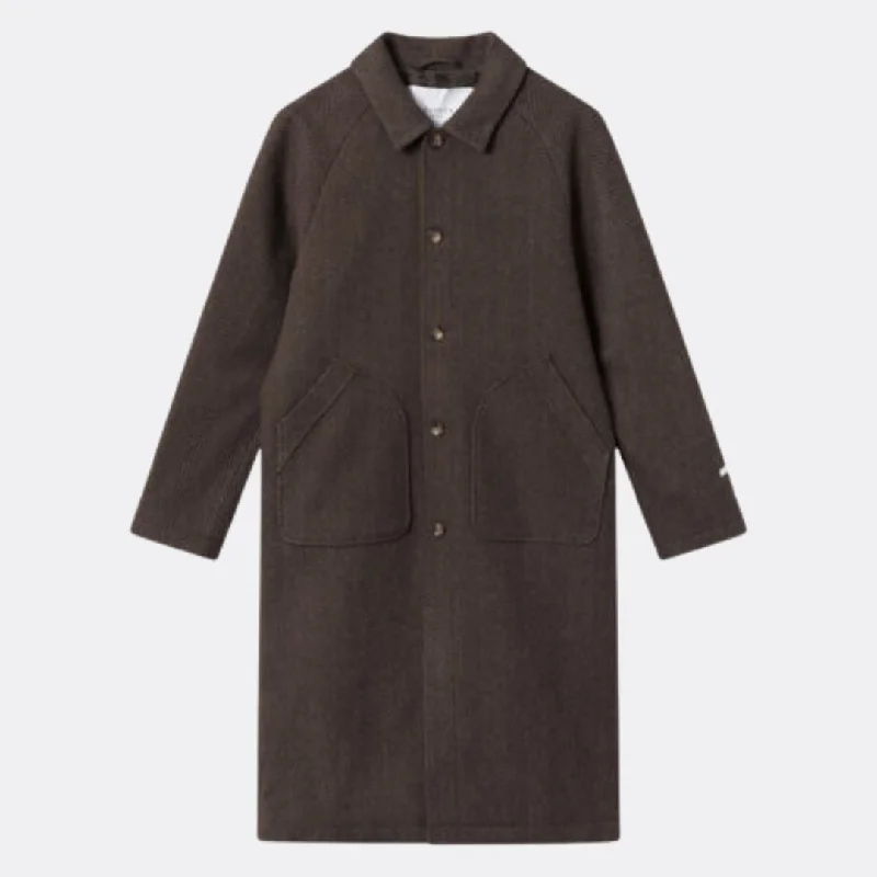 Michael Herringbone Wool Coat (Coffee Brown + Walnut)