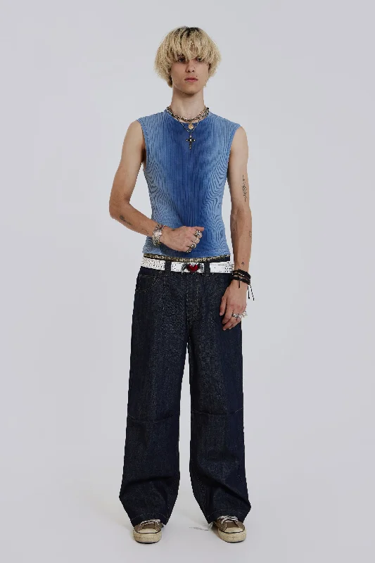 Raw Blue Denim Razor Jeans