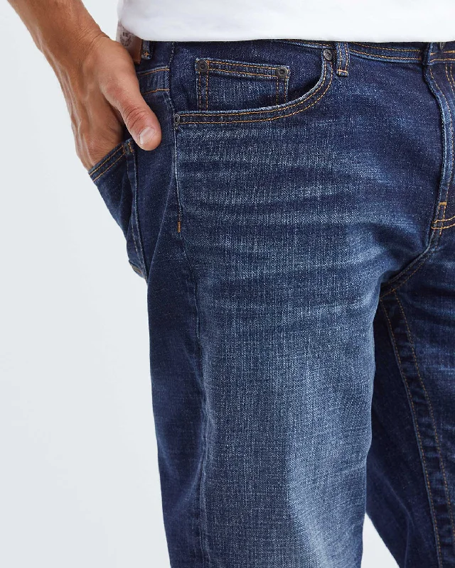 SLIM FIT MID-RISE JEANS IN DARK WASH