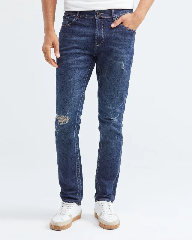 SLIM FIT MID-RISE JEANS IN DARK WASH