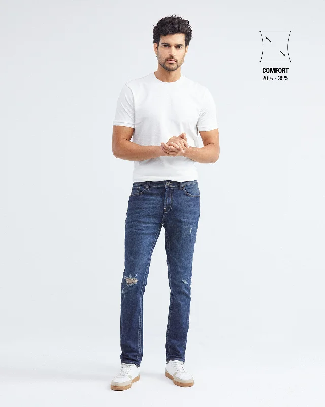 SLIM FIT MID-RISE JEANS IN DARK WASH