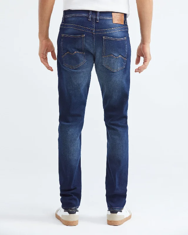 SLIM FIT MID-RISE JEANS IN DARK WASH