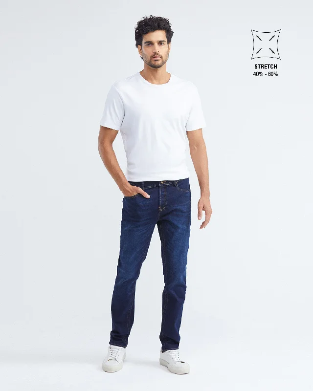 SLIM FIT MID-RISE JEANS IN DARK WASH