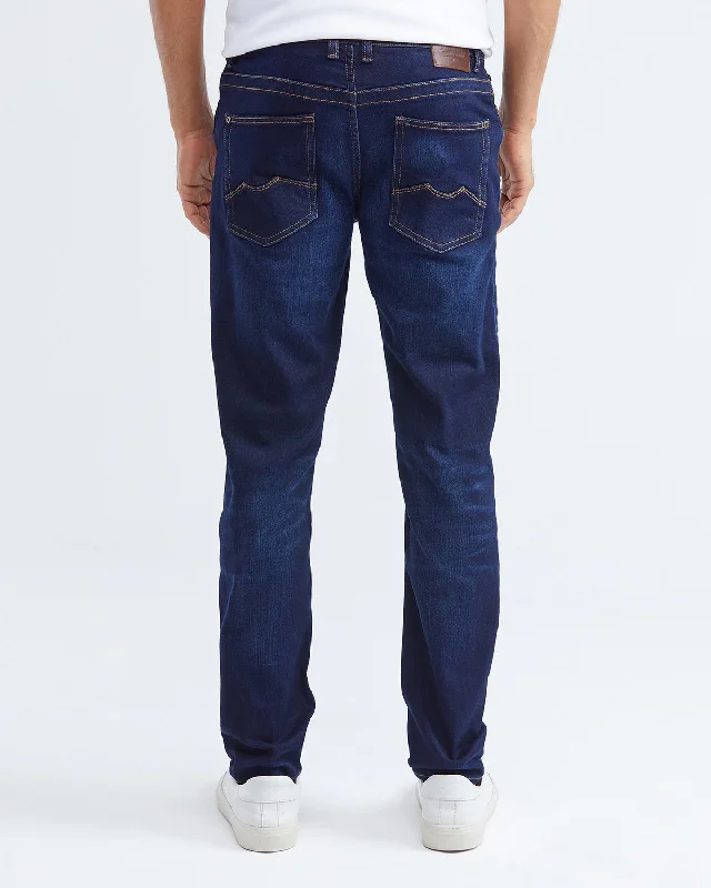 SLIM FIT MID-RISE JEANS IN DARK WASH