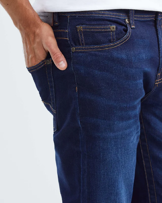 SLIM FIT MID-RISE JEANS IN DARK WASH