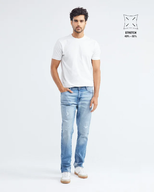 SLIM FIT MID-RISE JEANS IN LIGHT WASH