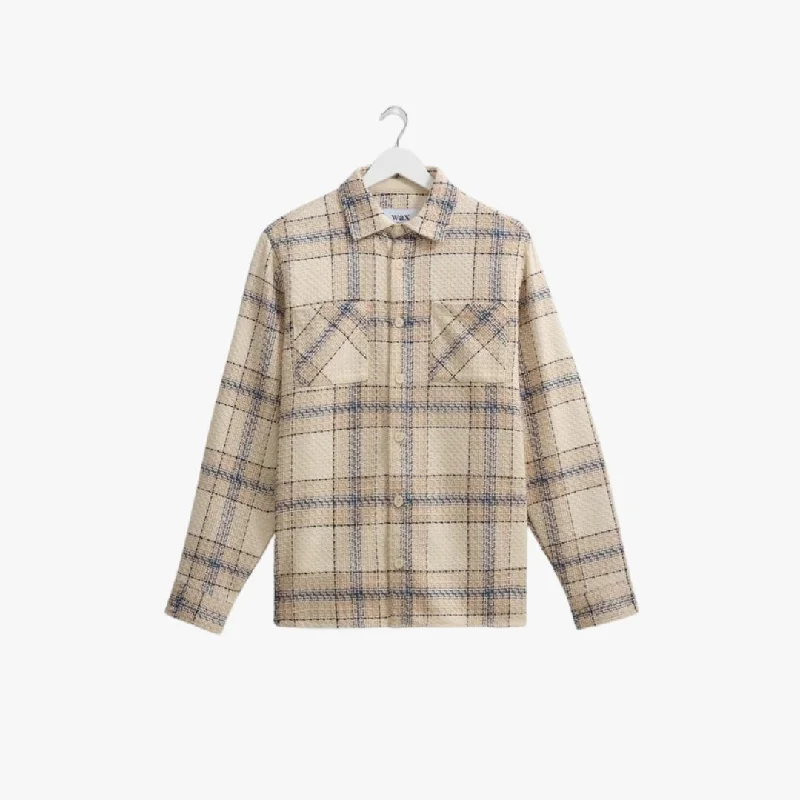 Whiting Overshirt Earl Check (Ecru + Blue)