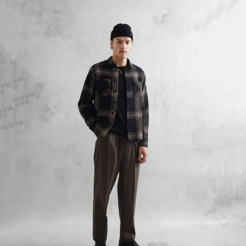 Whiting Overshirt Zap Check (Black + Beige)