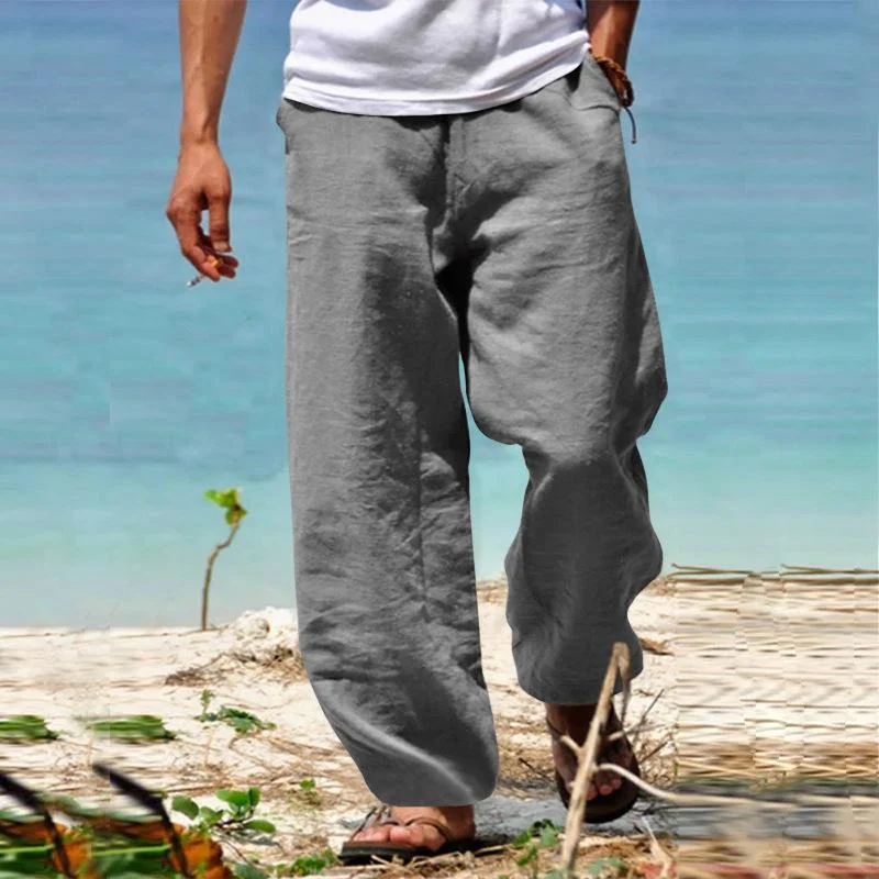 mens-casual-solid-color-loose-straight-leg-pants-32296041y