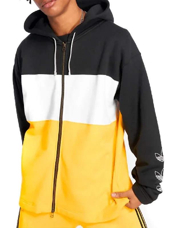 FULL ZIP HOODY IN BLACK AND YELLOW