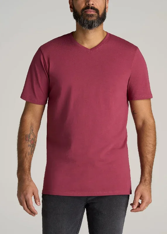 The Everyday REGULAR-FIT V-Neck Tall Men's T-Shirt in Garnet Red