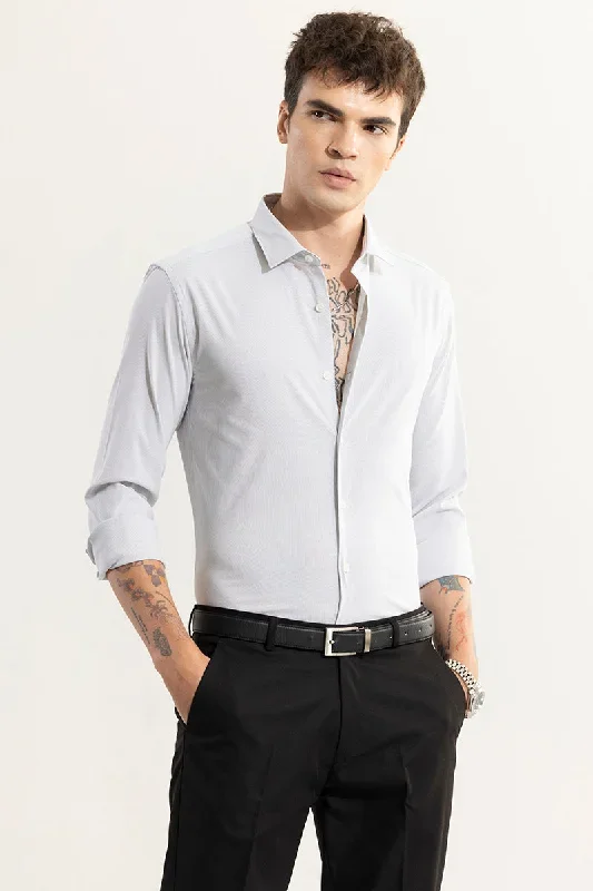 Mini Stripe Grey Giza Cotton Shirt