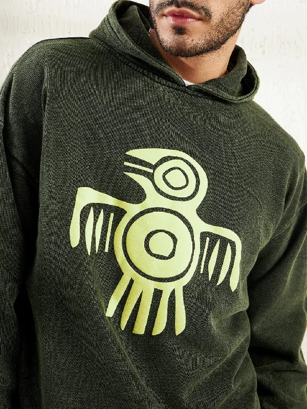 olive-dyed-bird-graphic-cropped-hoodie