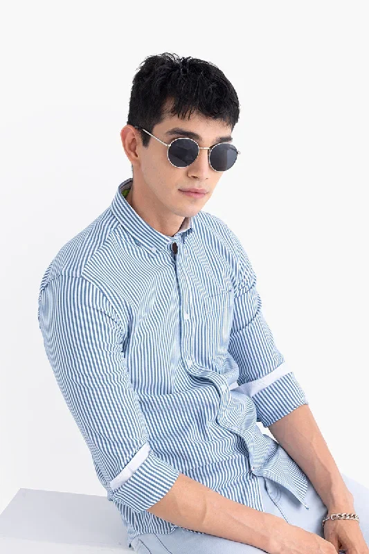 Pin Stripe Blue Shirt